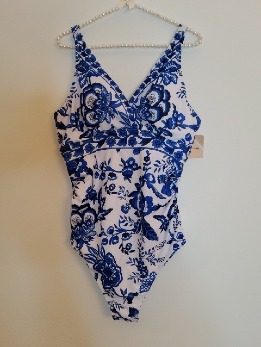 BloomChic Blue and White Floral One-Piece